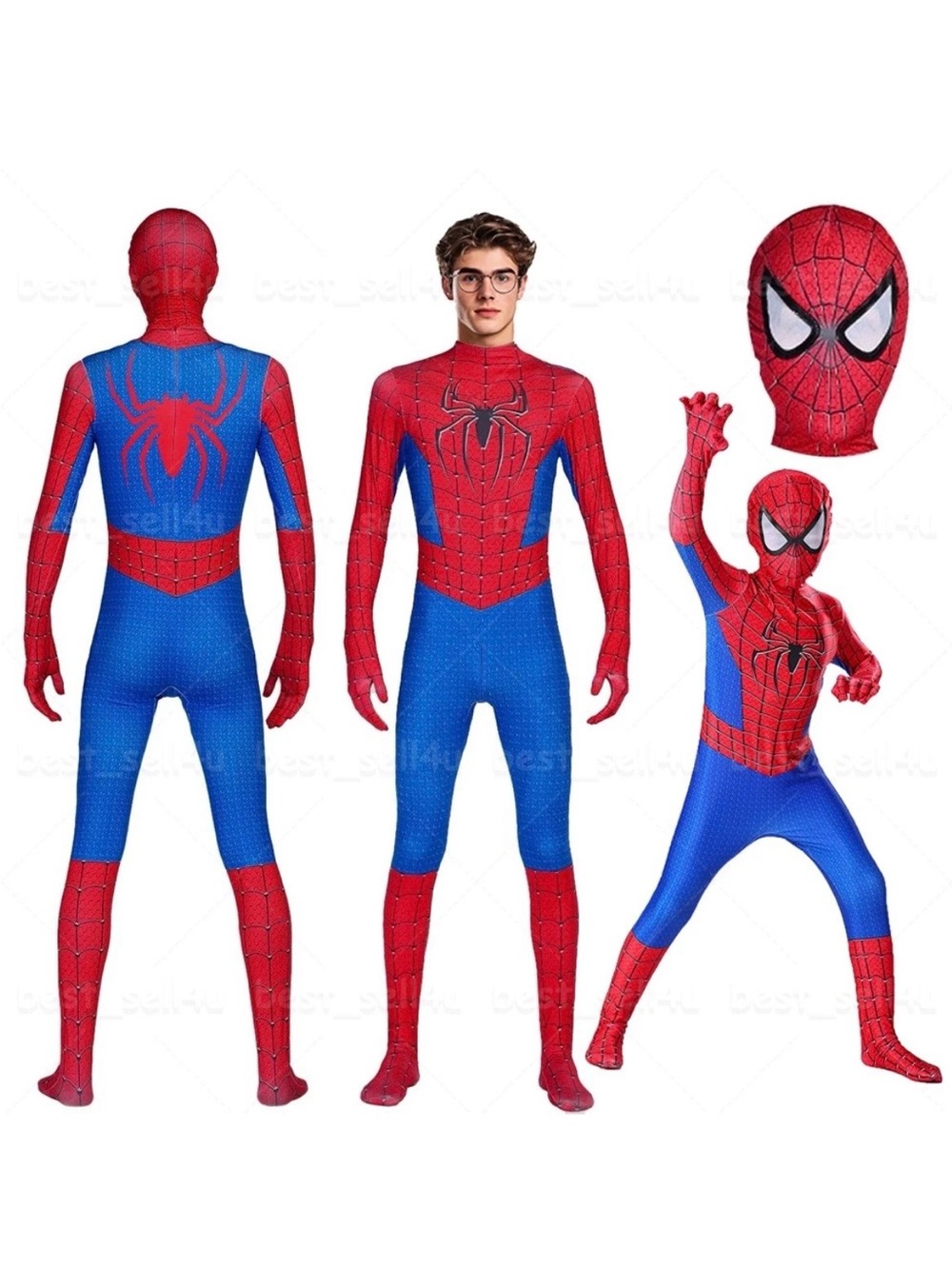 Spiderman Adult Men’s Small Halloween Jumpsuit Costume NWOT Classic Web Design
